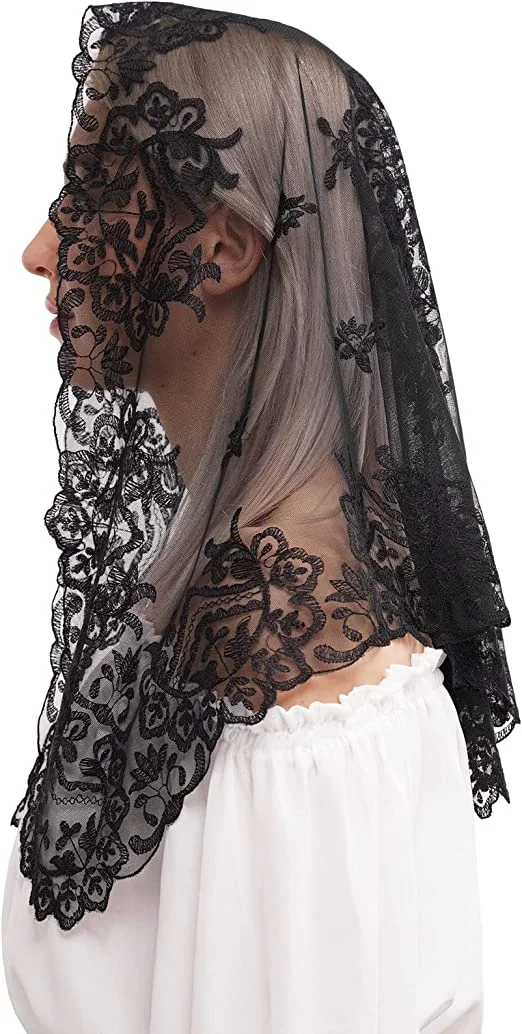 Velo Pizzo Nero Velo Mantiglia In Pizzo Nero RUNRAYAY Copricapo