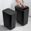 Bathroom Trash Can-10L Small Garbage Can with Press Top Lid for Toilet,Bedroom,Living Room – Plastic Wastebasket with Pop-up Lid 1
