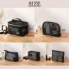 5pcs/Set Mesh Makeup Bags Black&Heart Portable Cosmetic Pouches Washbag 5