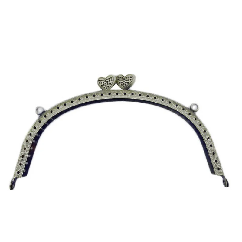 

3PCS 16.5cm Heart Head Metal Purse Frame Handle for Clutch Bag Coin Kiss Clasp Lock Antique Bronze DIY Bag Accessory