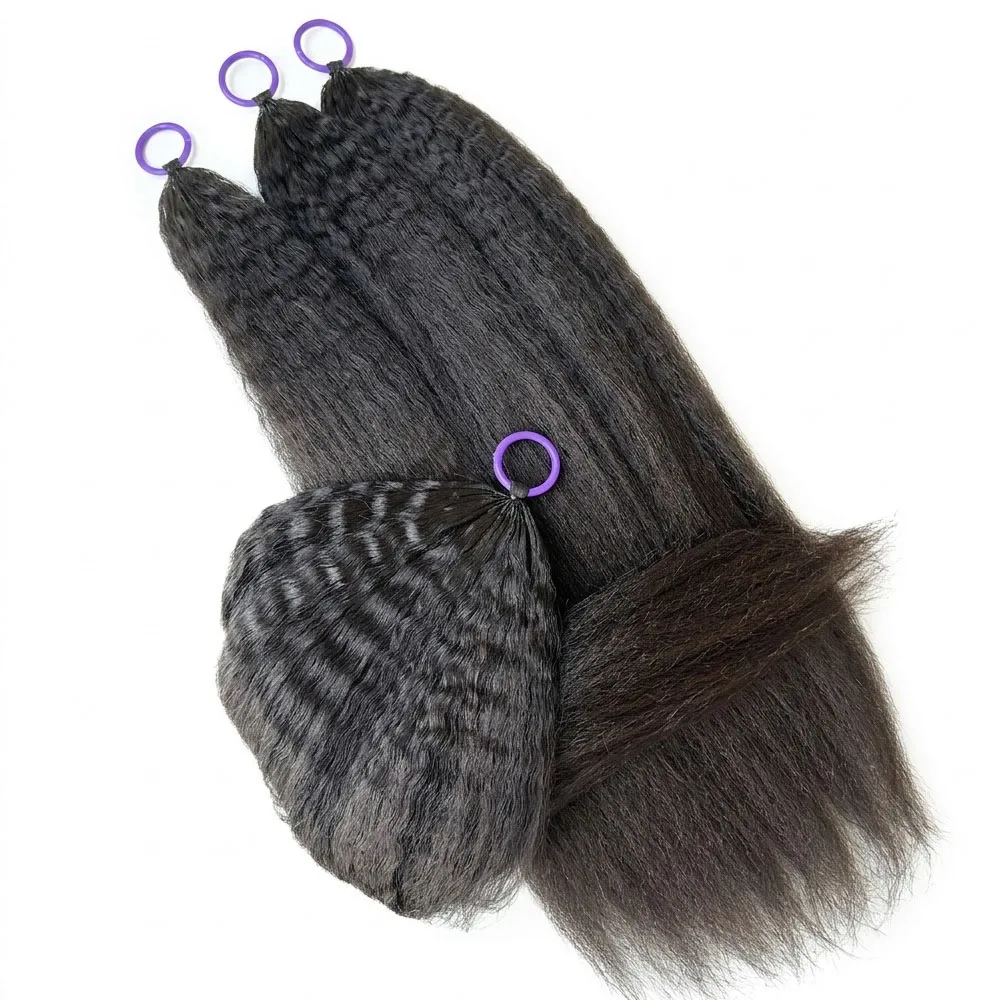 Kinky Straight Miracle Knots Crochet Human Hair Feathered Human Crochet Hair For Braiding Boho Braids 100% Human Hair Extensions 6