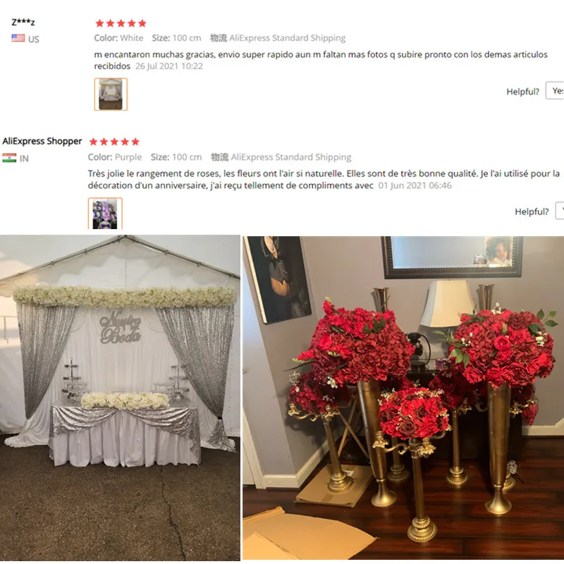 Gypsophila Rose Artificial Flower Arrangement Table 6