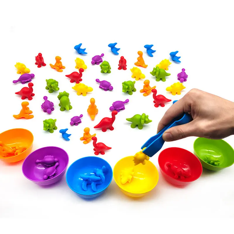 Rainbow Sorting Game Animal Puzzle Toy Dinosaur Traffic Color Matching Game Montessori Education Sensory Toys For Kids Preschool