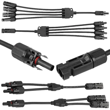 1/5 ชุดพลังงานแสงอาทิตย์ PV Solar Cell Connector แผงพลังงานแสงอาทิตย์การเชื่อมต่อแบบขนาน PV Plug 1 ถึง 2/3 /4Way 30A 1000V Y ประเภทตัวเชื่อมต่อ 1