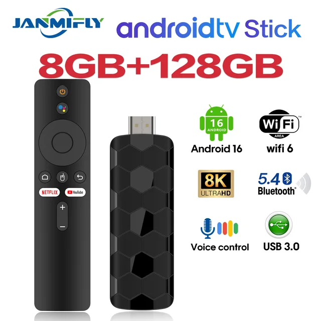 2026 New R3+ TV Stick Dual UI Interface Dual Wifi 2.4G/5.8G 8K Ultra HD 8GB 128GB RK3518 Quad Core Home Theater Media Player