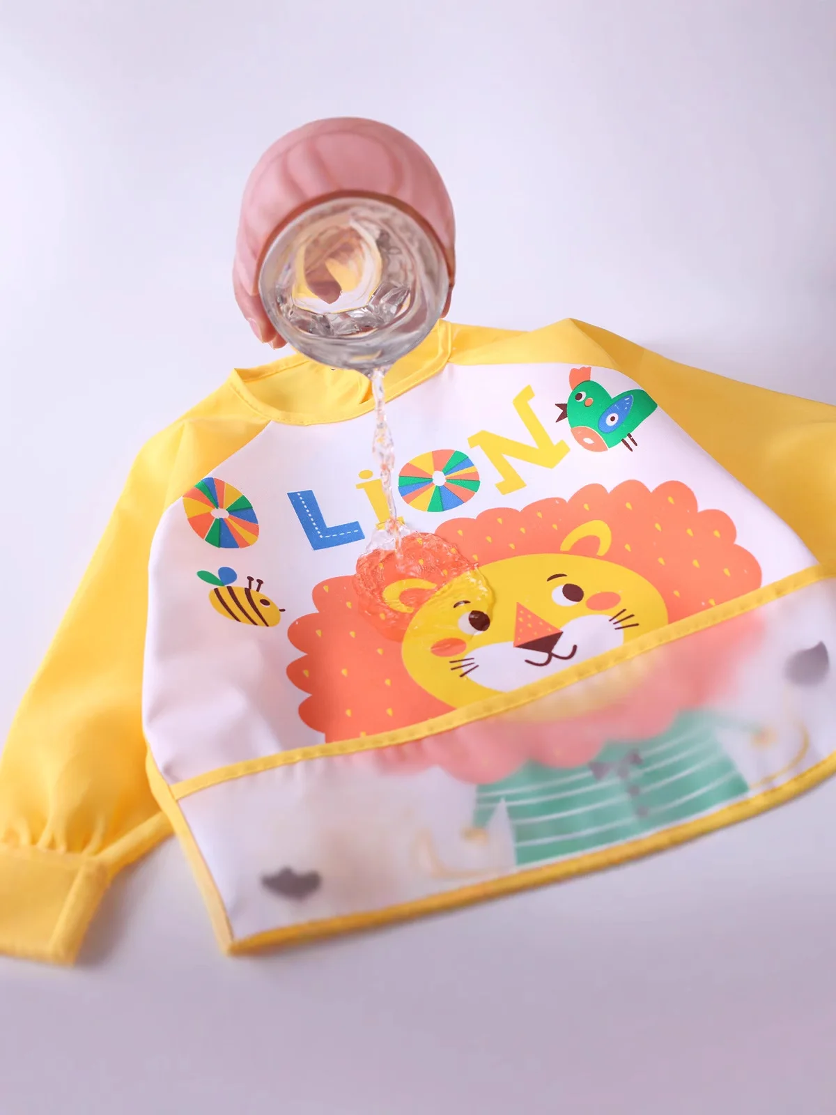 1pcs Bibs for Baby, Cute Cartoon Waterproof Drool Bibs, Soft Absorbent Infant Feeding Bib, Adjustable Toddler Eating Smock