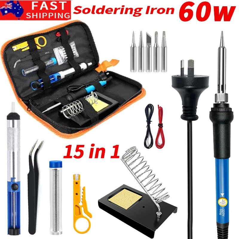 Electric Soldering Iron Soldering Iron Set 220V 60W Soldering Iron Kit Adjustable Temperature