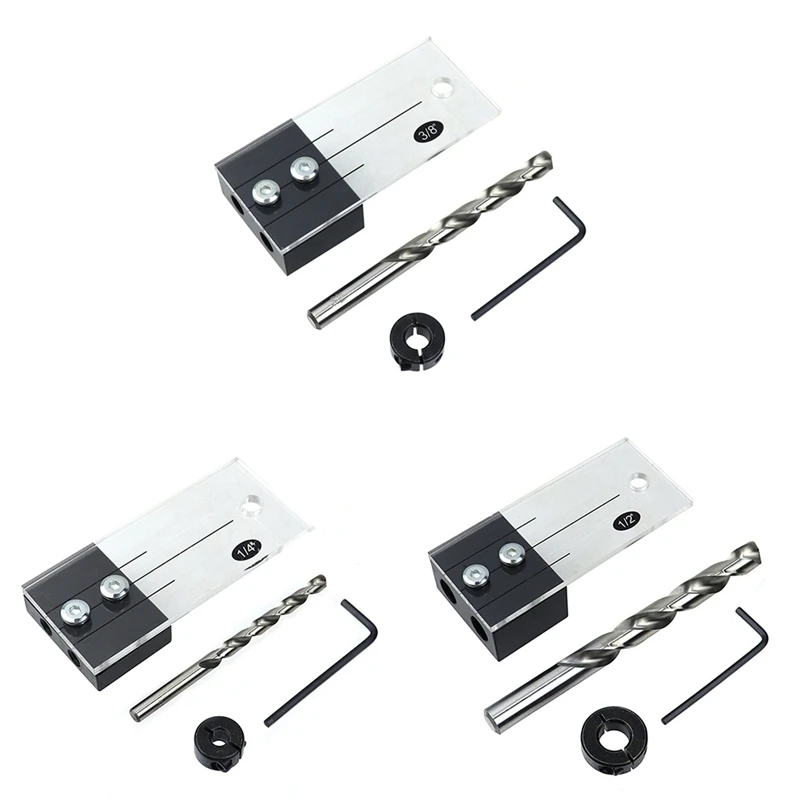 

HLZS-Woodworking Straight Hole Punching Locator Side Hole Punching Locator Vertical Puncher Kit DIY Woodworking Tools
