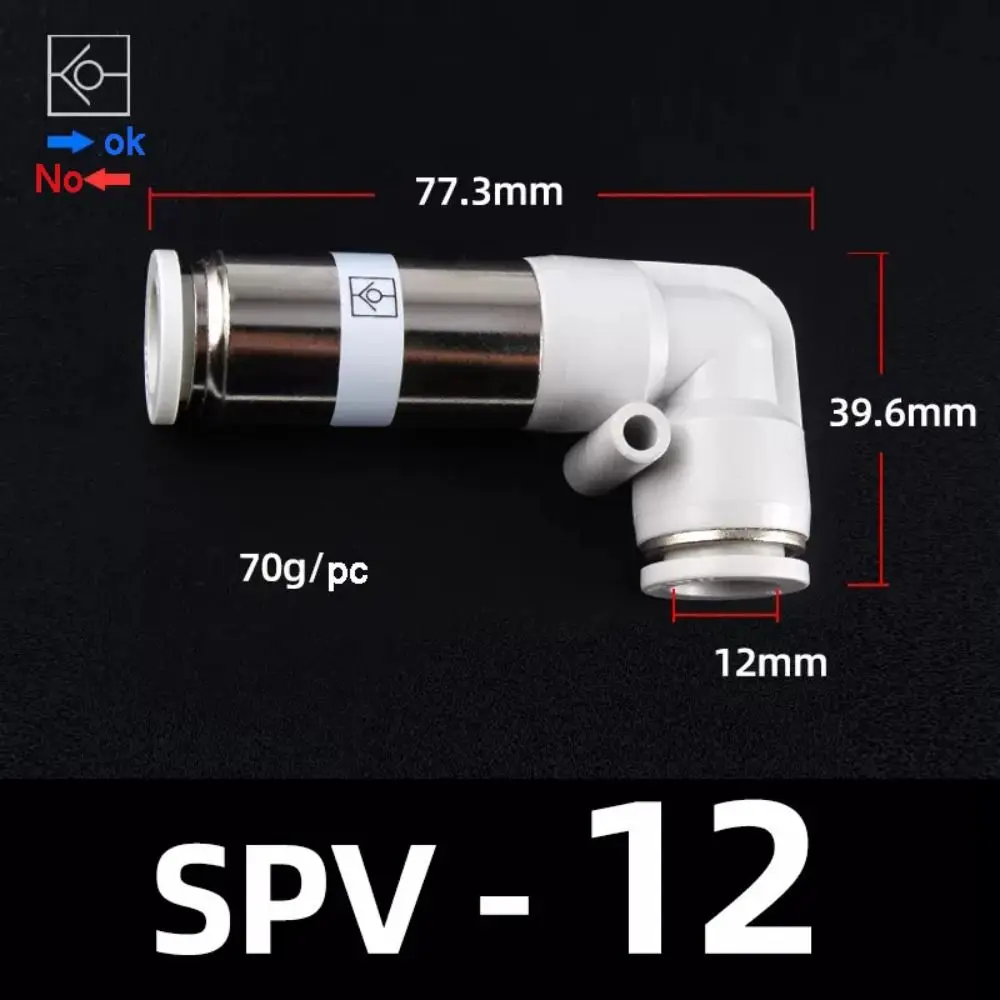 High Quality SPV SPU Pneumatic Pipe Control Valve Non-Reversing 4mm 6mm 8mm One-way Valve One Way Durable Check Valve