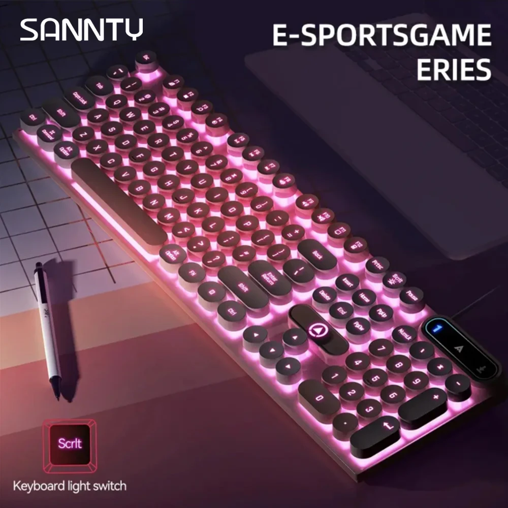 WiredMechanicalKeyboard10KindsofColorfulLighting104KeyGaming