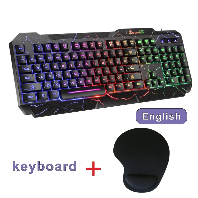 Gaming Keyboards Gamer Kit USB Wired RGB Backlit Mechanical Ergonomic Desktop Keyboard And Mouse For PC Computer Laptop Teclado 