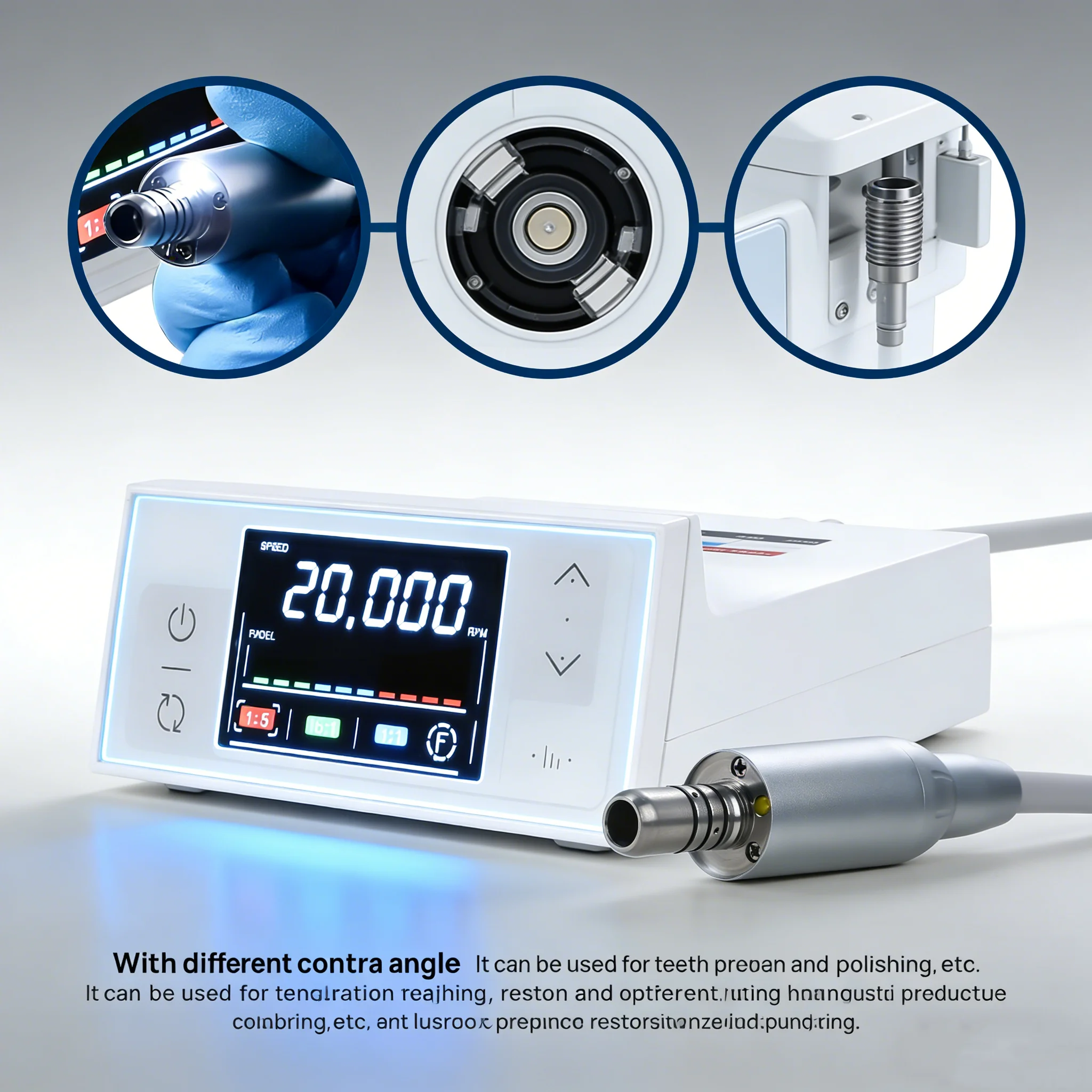 Yabangbang Dental-Labor LED Optischer Bürstenloser Elektrischer Mikromotor mit Farb-/Touchscreen für 1:1/1:5/16:1 LED-Handstück