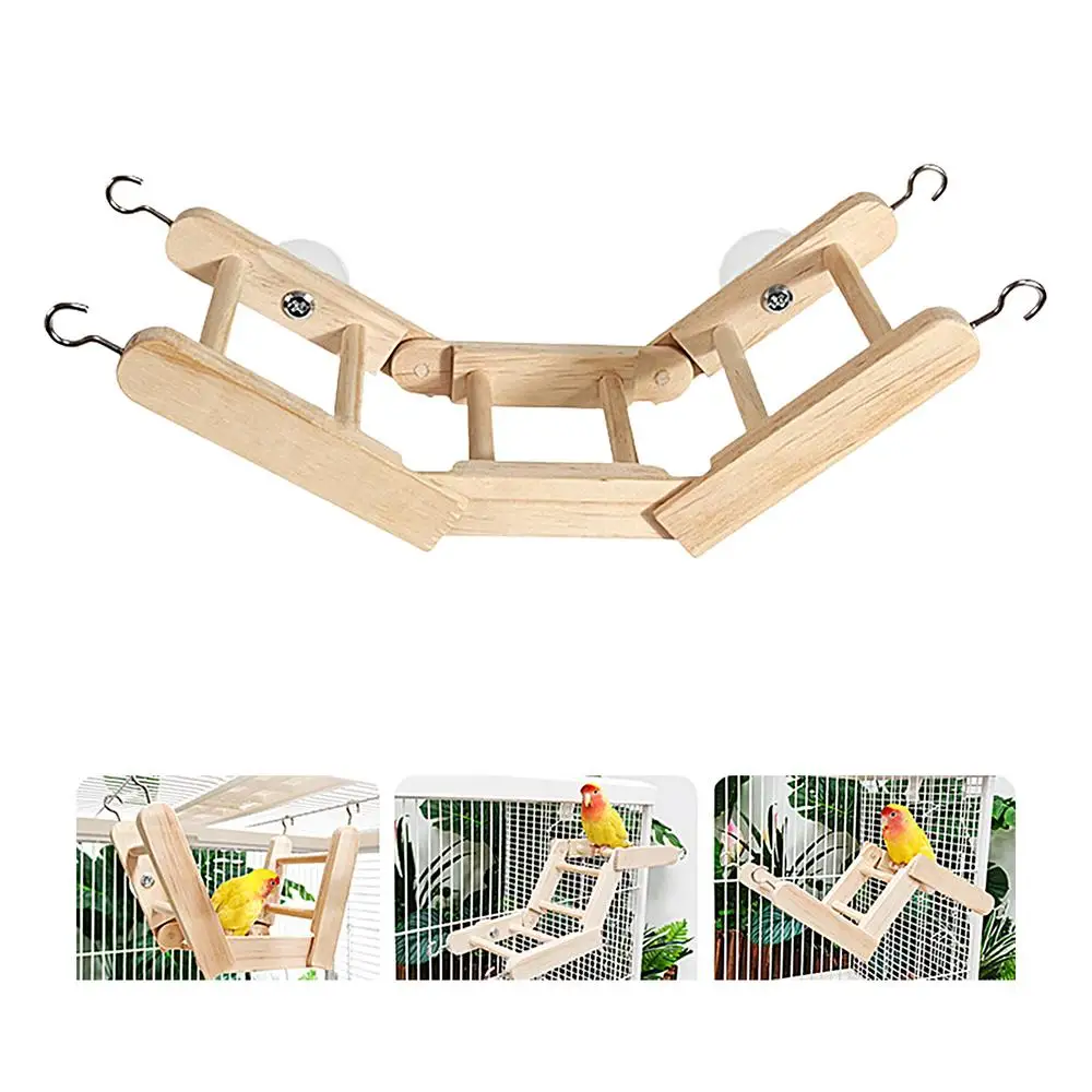 Bird Climbing Toys Folding Climbing Ladder Multi-purpose Beak Grinding Toys Bird Cage Accessories For Standing Climbing Resting