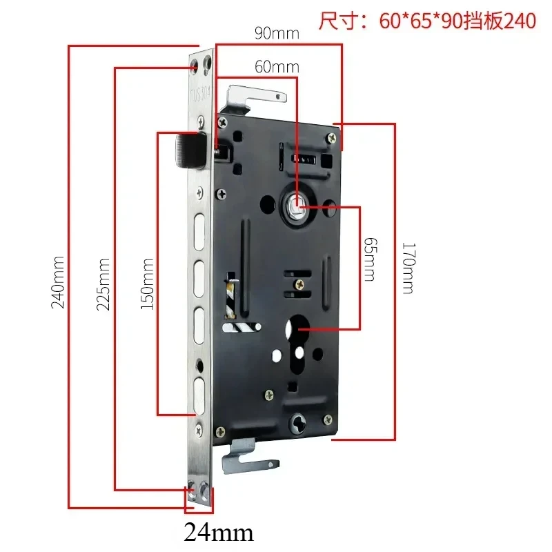 Mechanical Lock Body for Anti-theft Door Lock Engineering 24 * 240 Square Head 30 * 240 Cylindrical Body