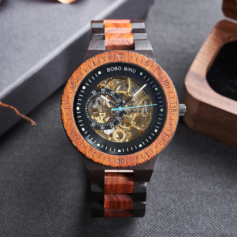Mechanical Watches Automatic Man Watch For Men reloj hombre Luxury Male Wristwatch Wrist Timepieces Wood Watch BOBOBIRD mechanical watch
