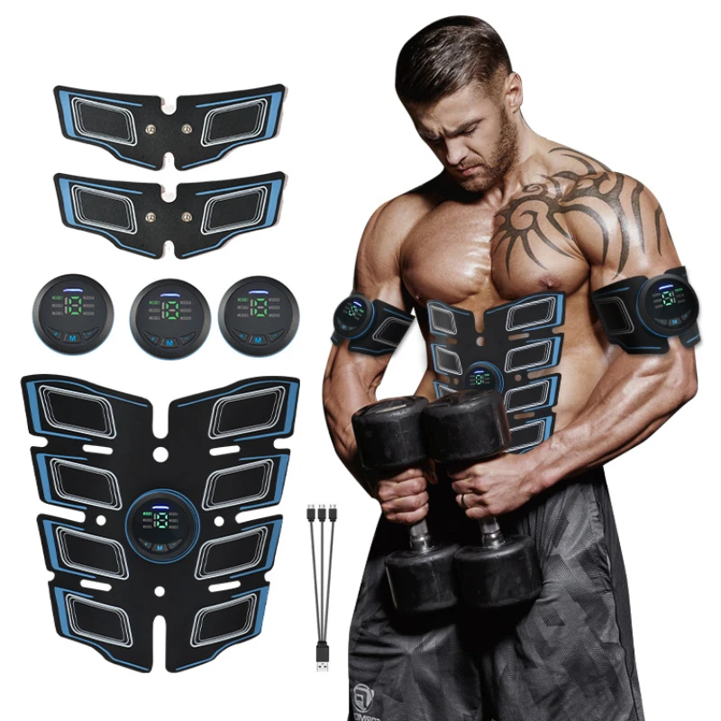 EMS Abdominal Muscle Stimulator Electric Smart Fitness Belt USB Rechargeable Trainer Exercise Weight Loss Gym Equipment