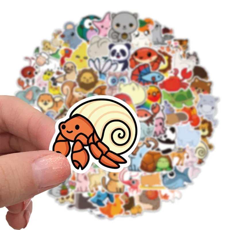 200Pcs Nature Animal Doodle Stickers Motorcycle Stickers Car Sticker No Glue Waterproof Sticker for Cars Motorcycle Luggage 10 30 50pcs animated gaby dollhouse doodle stickers diy bike travel luggage phone laptop waterproof funny sticker decals