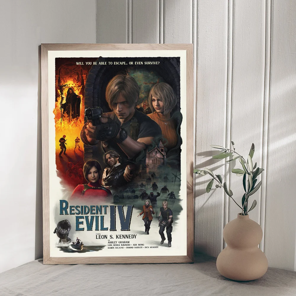 Video Game R-Residents-Evil Good Quality Prints and Posters Vintage Room Bar Cafe Decor Home Decor 2