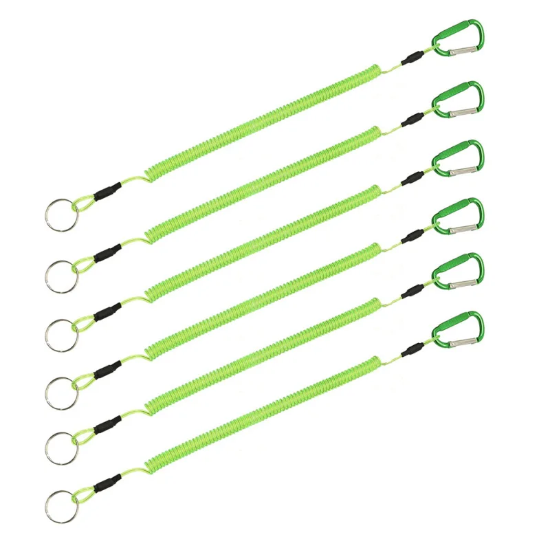 Description Picture 2 of item12 Pcs Security Gear Tools Retractable Elastic Ropes Steel Key Rings Fishing Lanyard Lure Pliers Carabiner Tether for Outdoor