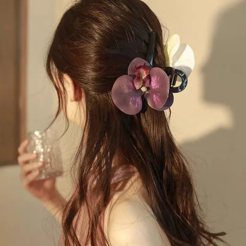 Fermaglio per capelli a forma di fiore phalaenopsis trendy_voghion.com
