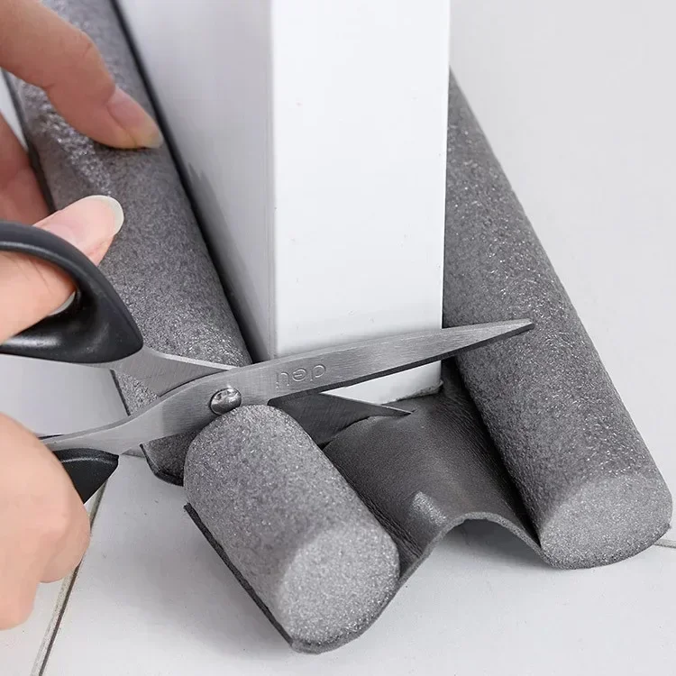 Door Bottoom Seal Strip Draught Excluder Stopper Guard Double Silicone Rubber Foam Insulation Anti-Cold Removable Weatherstrip