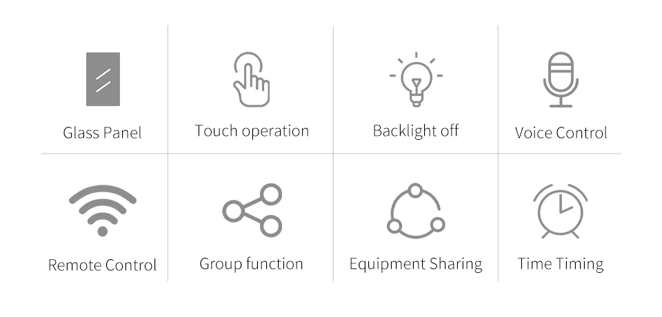 Description Picture 3 of itemTuya WiFi Smart Switch Brazil Standard 4x4 Size Touch Sensor 4/6/8 Gang Wall Light Switch Voice Control By Alexa Google Home