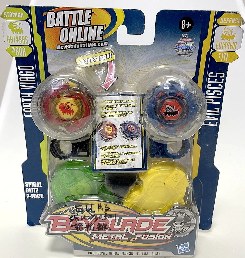 

BEYBLADE METAL FUSION GB145BS BB-60A & Security ED145WD B-111SPIRAL BLITZ Z-PACK