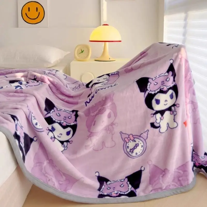 

Sanrioed Kuromi Blanket Kawaii Anime My Melody Cinnamoroll Office Nap Blanket Shawl Girl Heart Sweet Cute Dormitory Gift for Kid