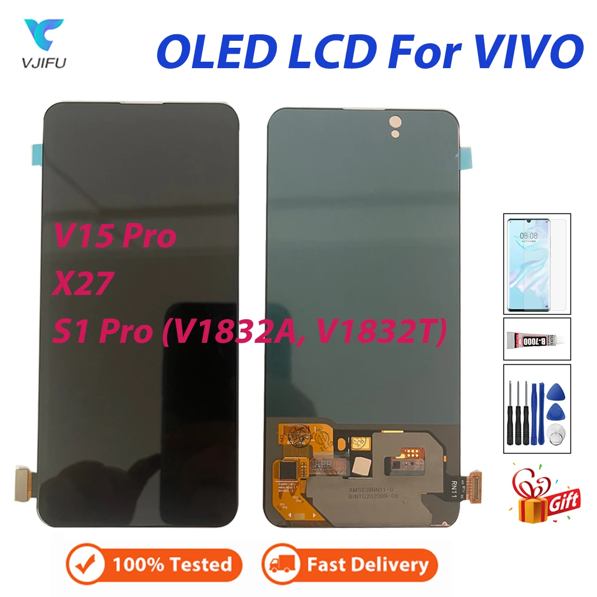 

OLED LCD For Vivo V15 Pro 1818 Display Touch Screen For Vivo X27 S1 Pro V1832A V1832T Digitizer Assembly Replacement with Tools