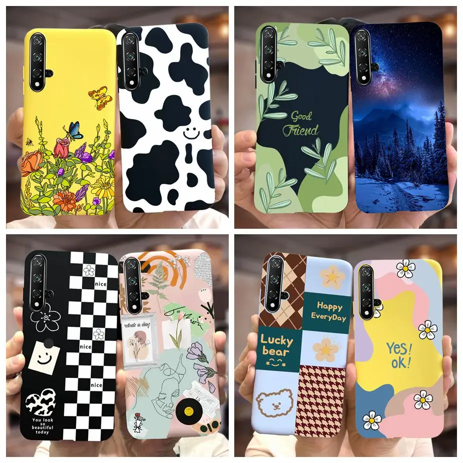 Per Huawei Honor 20 Custodia Elegante Art Painted Cover Custodia Morbida In Tpu Per Huawei Nova 5 T 5 T Honor 20 Honor20 Cover Posteriore Paraurti