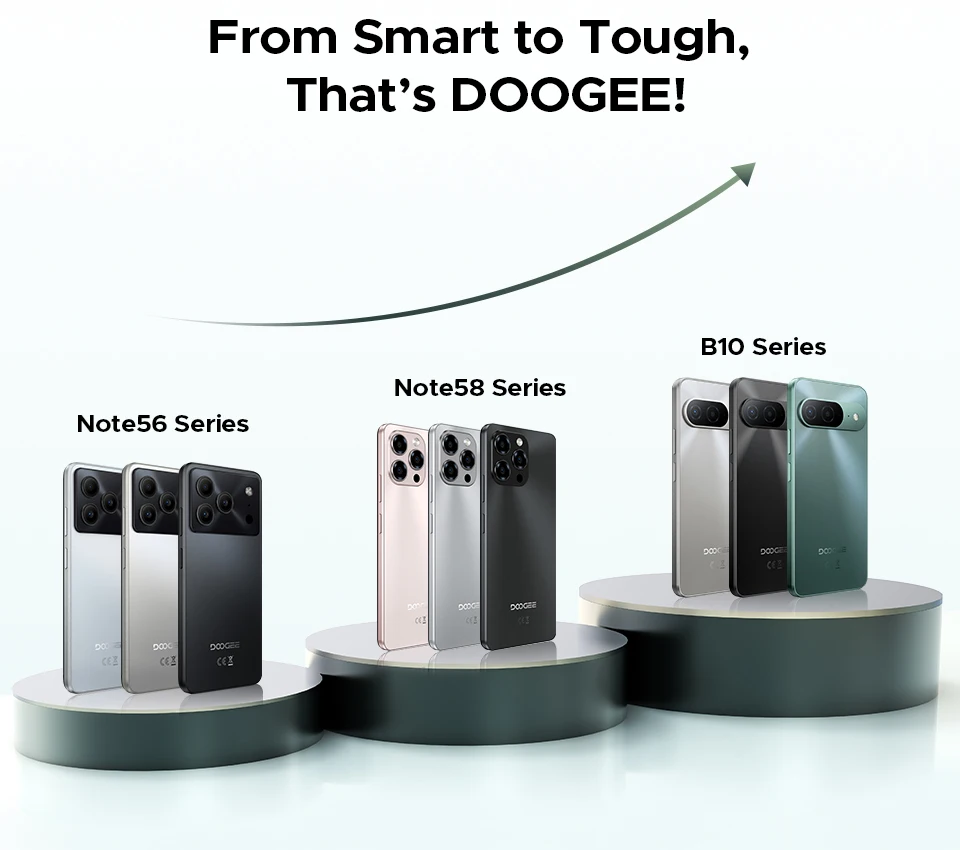 Global Version DOOGEE B10 Smartphone Android 16 48GB+256GB IP68 / IP69K Helio G100 7600mAh Large Battery 64MP Camera Cell Phone