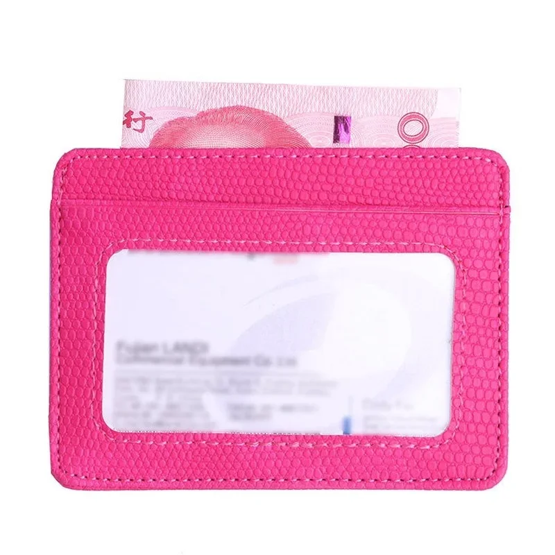 PU Portable Card Holders Solid Color Business Style Card Sheath RFID Safe ID/IC Holder Outdoor Coins Purse