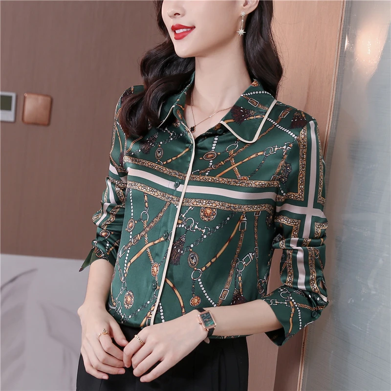 Camisas elegantes para estampadas a la blusas ajustadas informales de manga para primavera y otoño, nuevas| | - AliExpress