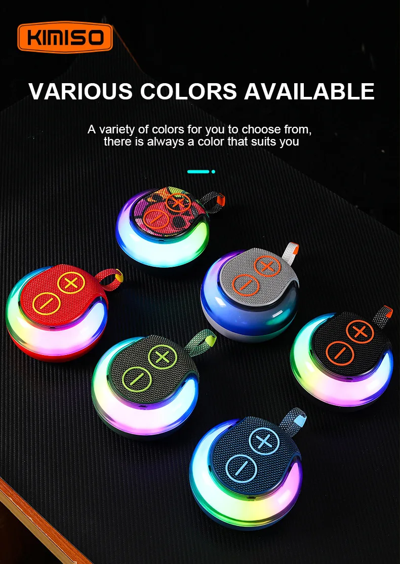 Mini Portable Waterproof Bluetooth Speaker Sound Activated RGB Mobile Music Loud Boombox Home Party TWS Wireless Subwoofer Card_voghion.com