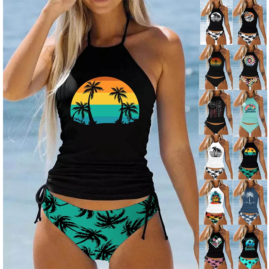 New Ladies Summer Bikini Set Holiday Style Two Piece Swimwear Ladies Sexy Swimwear Two Piece Set S-6XL bikini set bikini swimsuit women swimwear