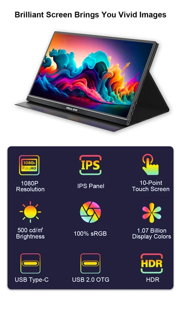 中古】Visual Beat モバイルモニター タッチスクリーン 15.6