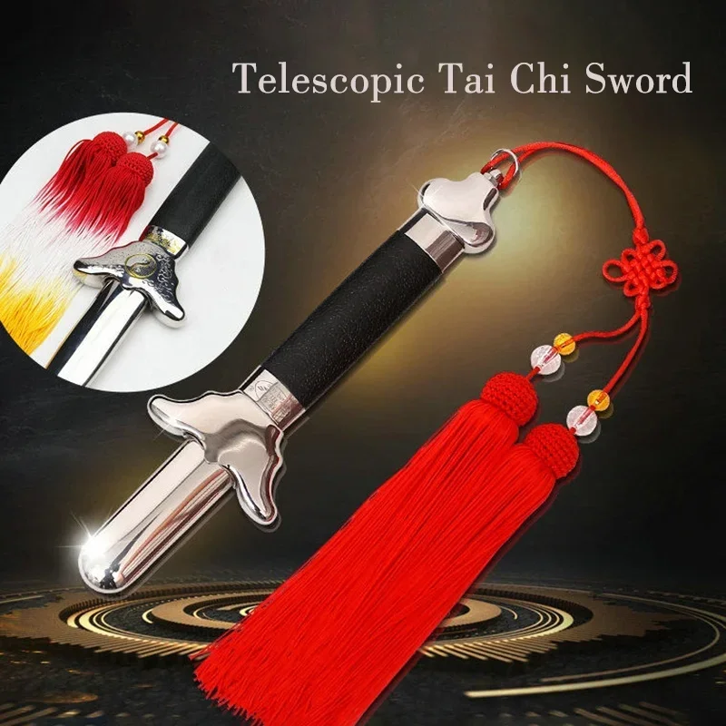 Weighted Retractable Tai Chi Sword Stainless Steel Telescopic Sword Martial Arts Kung Fu Exercises Performance For Beginners