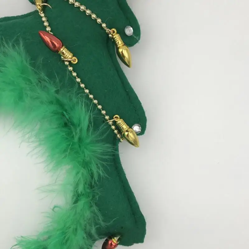 Christmas Tree Hair Hoop Tree Shape Performance Props Headdress Headband With Sequins Christmas Fairy Costume Headband Hair Band