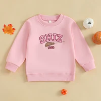 Lioraitiin Autumn Baby Boys Girls Sweatshirts Long Sleeve Round Neck Letter Embroidery Fall Tops Pullovers - Image 3