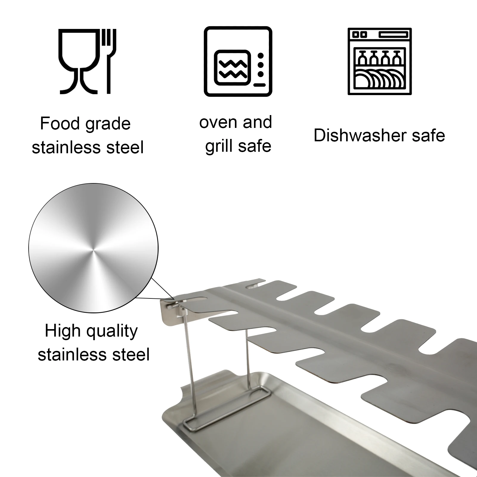 Chicken Leg Rack for Grill Chicken Leg Holder with Drip Tray 12 Slots Drumstick Holder Stainless Steel Drumstick