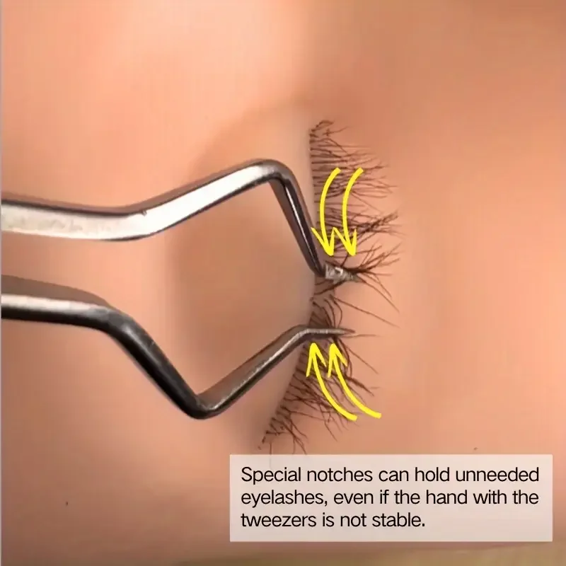 새로운 디자인 속눈썹 연장 핀셋 스테인레스 스틸 고정밀 퀵 분리 곡선 팁 핀셋 전문 메이크업 도구