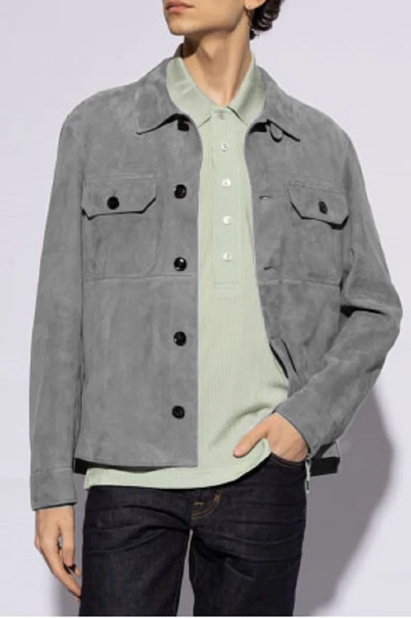 Men Suede Single-breasted Jacket Suit Costumes New in Suits Blazers Summer Jackets