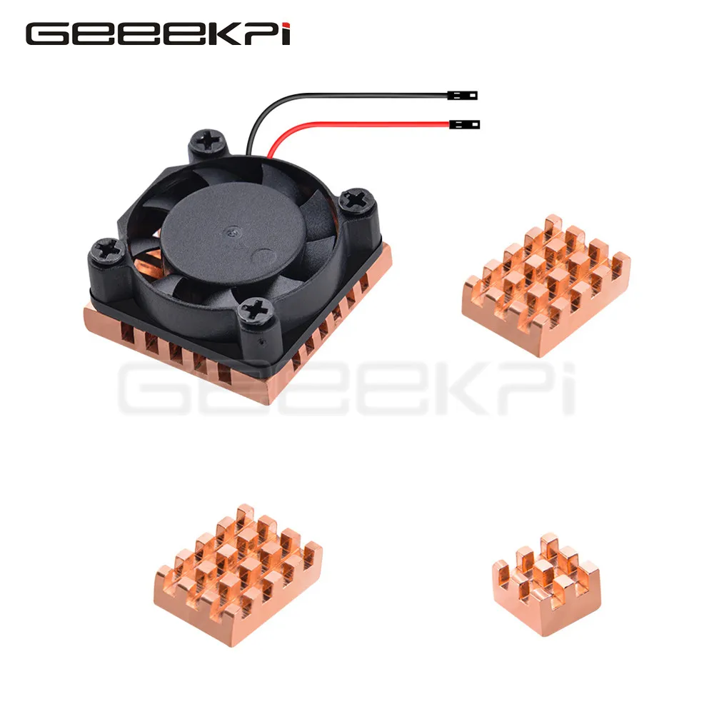 Geeekpi-orange pi Plus Dissipadores de Cobre Caixa de Dissipadores de Calor Ventilador de Refrigeração