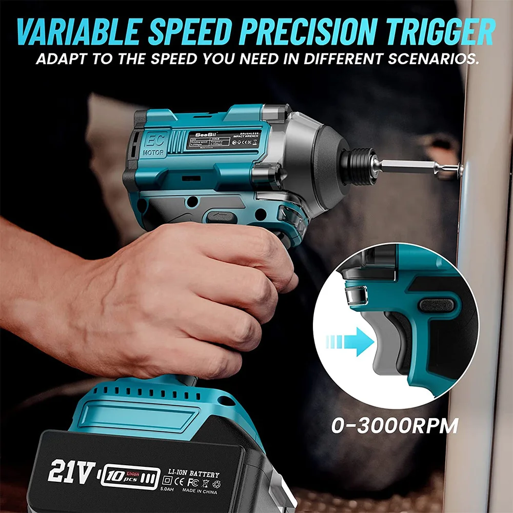 seesii-s516-21v-brushless-electric-screwdriver-drill-250nm-impact-driver-cordless-drill-household-multifunction-hit-power-tools