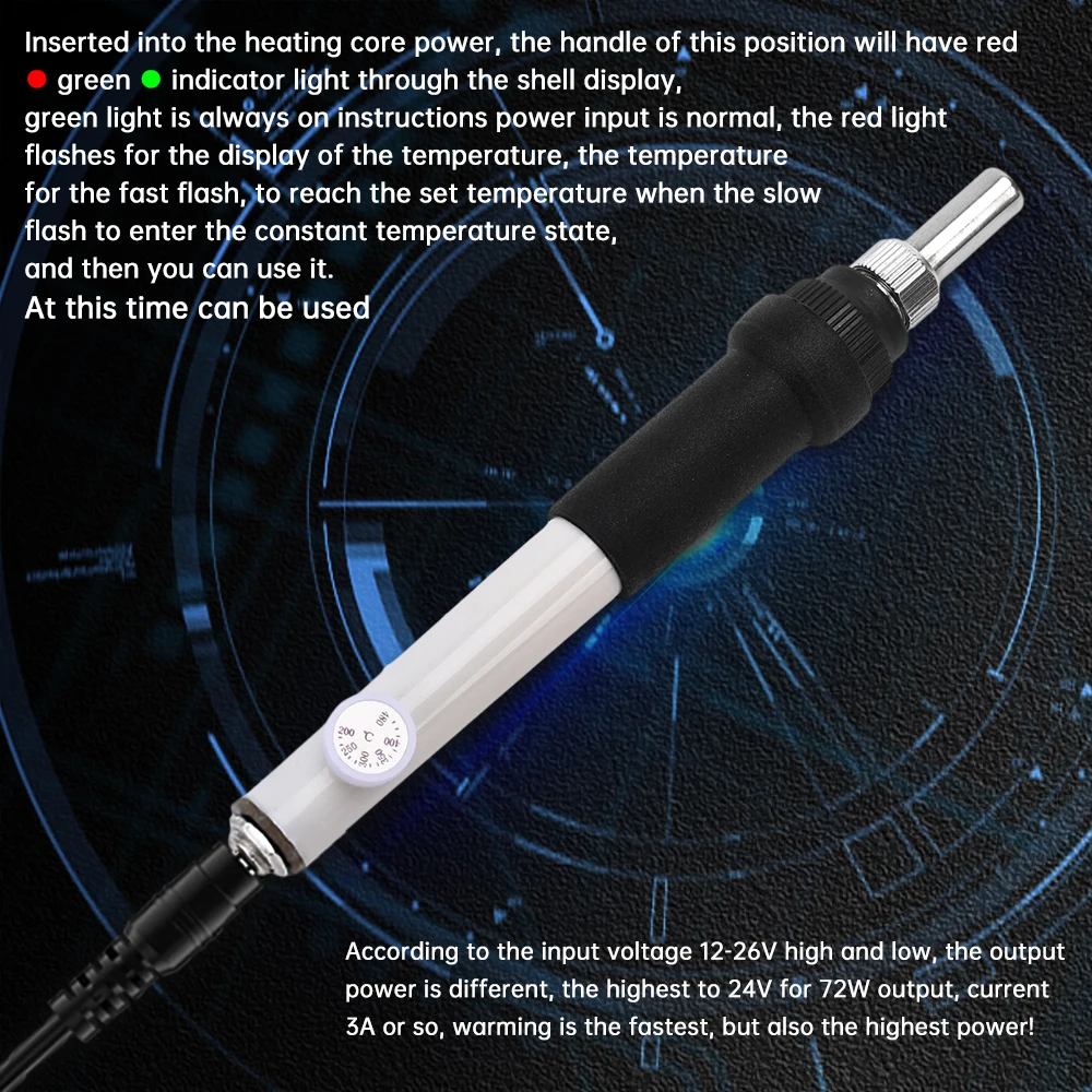 T12 DC 12-26V 72W Digital Professional Soldering Iron Welding Pen Handle Adjustable Temperature Household Solder Tools