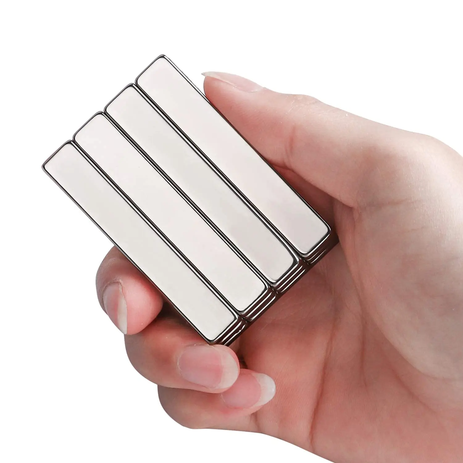 

60 x 10 x 4mm Strong Neodymium Bar Magnets Rare Earth Neodymium Magnets with Double-Sided Adhesive Refrigerator Magnets