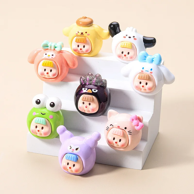 

Sanrio Cinnamoroll My Melody Anime Kawaii Resin Accessories Cute Kuromi Diy Cream Glue Decorative Sticker Pendant Toys for Kids