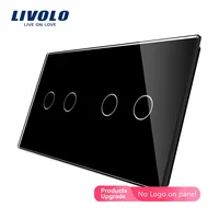 Livolo Luxury 4 สีแก้วคริสตัลมุก,151 มม.* 80 มม.,มาตรฐาน EU, แผงกระจกคู่ VL-C7-C2/C2-11 (4 สี), โลโก้/ไม่มีโลโก้ 3