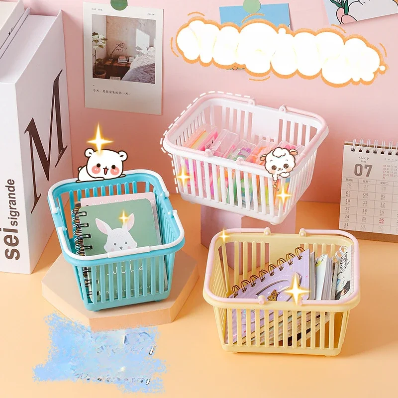 

Desktop Mini Storage Basket High Appearance Level Plastic Storage Basket Children's Portable Storage Basket Small Basket