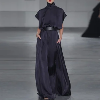 Modigirl Party Abiti lunghi eleganti Abbigliamento donna 2025 Novità in vita annodata Collo alto Abiti lunghi da sera formale per donna